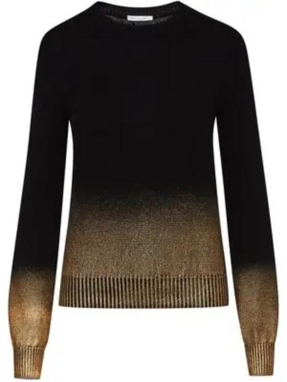 Oscar de la Renta Foil and Black Knit Sweater in Large.